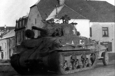 M10 behind Sherman Tank